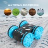 Children's toy four-wheel drive amphibious remote control 2.4G stunt car waterproof off-road double-sided driving rechargeable tank car