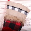 Kaicheng red black lattice Christmas stockings decoration large Christmas stockings Christmas pendant Christmas stockings gift bag