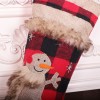 Kaicheng red black lattice Christmas stockings decoration large Christmas stockings Christmas pendant Christmas stockings gift bag