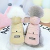 2020 new product dog clothing Corgi Bichon autumn and winter plus velvet solid color sleeveless hooded vest pet clothes	