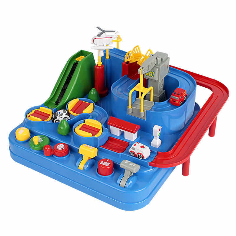  Dinosaur Adventure Toys Cars and Trains Passing Through the Tracks Sliding Manual Educational Toys