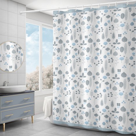 Polyester shower curtain leaves digital printing shower curtain creative shower curtain
