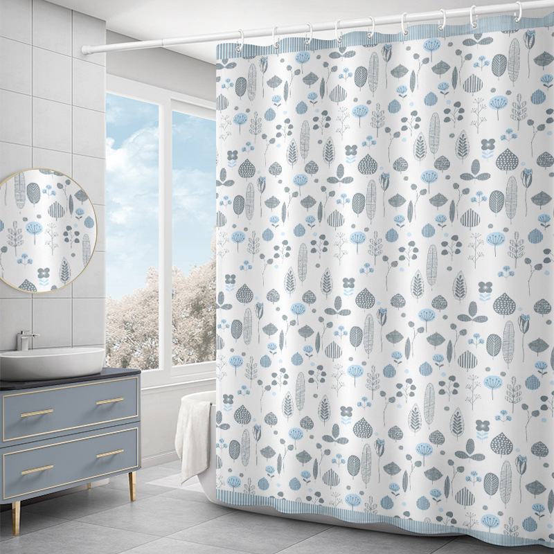 Polyester shower curtain leaves digital printing shower curtain creative shower curtain