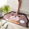 Cartoon flannel shape home entry floor mat household toilet door water absorption anti-skid bathroom mat