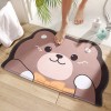 Cartoon flannel shape home entry floor mat household toilet door water absorption anti-skid bathroom mat