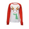 Fd155 women's holiday 2021 Christmas casual printed sweater contrast color long sleeve T-shirt women's wear