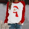 Fd155 women's holiday 2021 Christmas casual printed sweater contrast color long sleeve T-shirt women's wear