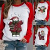 Fd160 Womens 2021 Christmas casual top printed Christmas day long sleeve T-shirt Womens