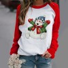 Fd160 Womens 2021 Christmas casual top printed Christmas day long sleeve T-shirt Womens