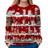 On0847 2021 autumn winter casual top round neck printed Christmas T-shirt women's wear