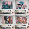 Dormitory bedroom background cloth ins wind hanging cloth lovely girl heart room decorative cloth wall cloth bedside tapestry