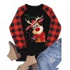 Fd161 2021 European and American women's Santa elk print round neck loose long sleeve T-shirt