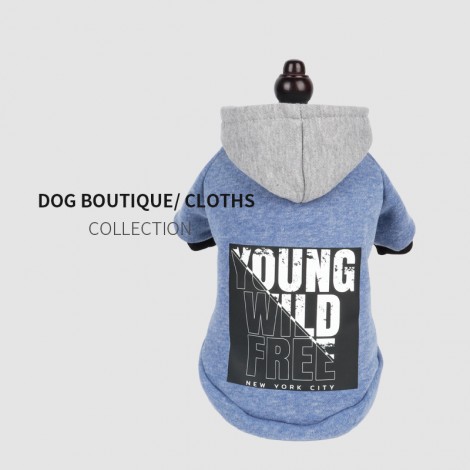 New pet clothing dog autumn and winter two-legged hooded sweater small dog plus velvet clothes wholesale in stock	