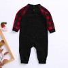 On0828 infant children's autumn winter christmas infant clothing baby long sleeve lattice contrast two-piece set