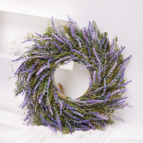 Pure natural Nordic Lavender simulation wreath home decoration wall hanging door Pendant