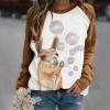 On0850 2021 Christmas casual versatile Print Long Sleeve round neck T-shirt women