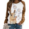 On0850 2021 Christmas casual versatile Print Long Sleeve round neck T-shirt women
