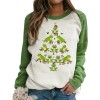 On0852 European and American women's 2021 Christmas printed round neck long sleeve T-shirt women
