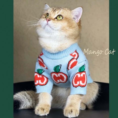 Cat clothes winter clothes anti hair loss English short blue cat thickened warm and lovely little milk cat Teddy Bomei pet sweater