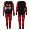 On0827 2021 Christmas parent-child Plaid long sleeve suit Christmas printed home suit