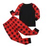 On0827 2021 Christmas parent-child Plaid long sleeve suit Christmas printed home suit