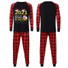 On0827 2021 Christmas parent-child Plaid long sleeve suit Christmas printed home suit