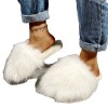 Hairy slippers women 2020 autumn and winter Baotou large size drag women's shoes home wear flat-bottomed warm cotton drag