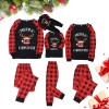 On0829 European and American leisure home clothes set long sleeve lattice printing Christmas parent-child clothes