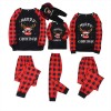 On0829 European and American leisure home clothes set long sleeve lattice printing Christmas parent-child clothes
