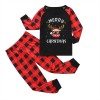 On0829 European and American leisure home clothes set long sleeve lattice printing Christmas parent-child clothes