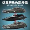 Manufacturer 2.4G summer water floating remote control crocodile boat electric speedboat model boy toy