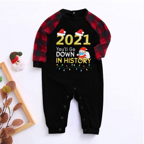 On0830 2021 European and American leisure home clothes long sleeve printed christmas baby two piece set