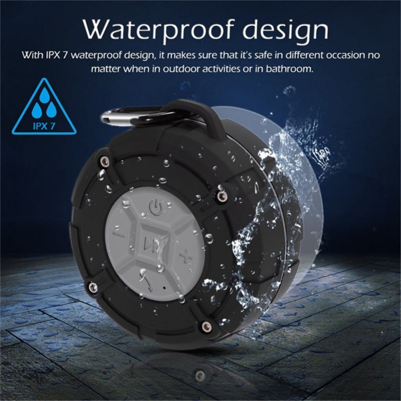 C618 bathroom Stereo Outdoor backpack ipx7 wireless waterproof Bluetooth speaker with suction cup