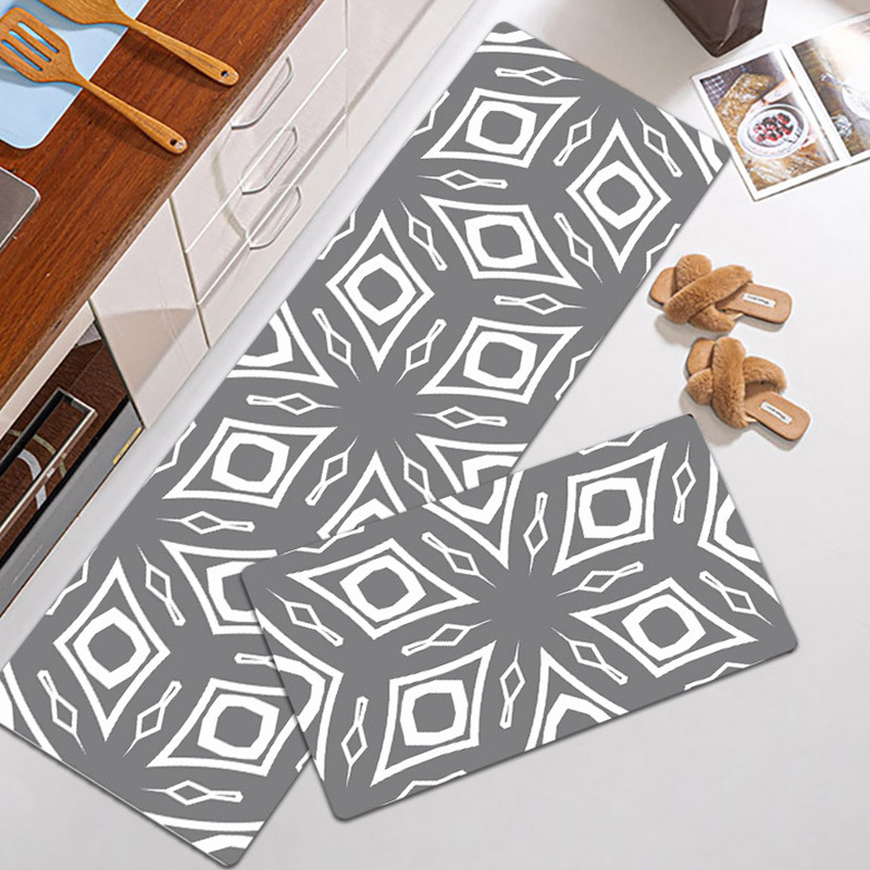 Japanese durable non slip floor mat leather kitchen floor mat wash free oil proof Waterproof PVC floor mat
