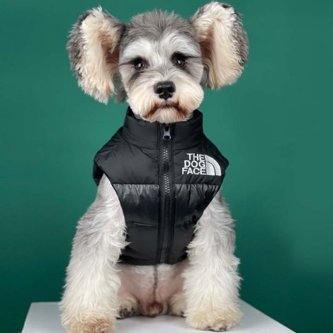 Dog clothes autumn and winter clothes Teddy fado Schnauzer bomecokee pet black thickened warm down vest