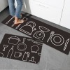 Black durable non slip floor mat leather kitchen floor mat wash free oil proof Waterproof PVC floor mat