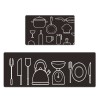 Black durable non slip floor mat leather kitchen floor mat wash free oil proof Waterproof PVC floor mat