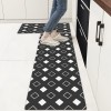 Black durable non slip floor mat leather kitchen floor mat wash free oil proof Waterproof PVC floor mat