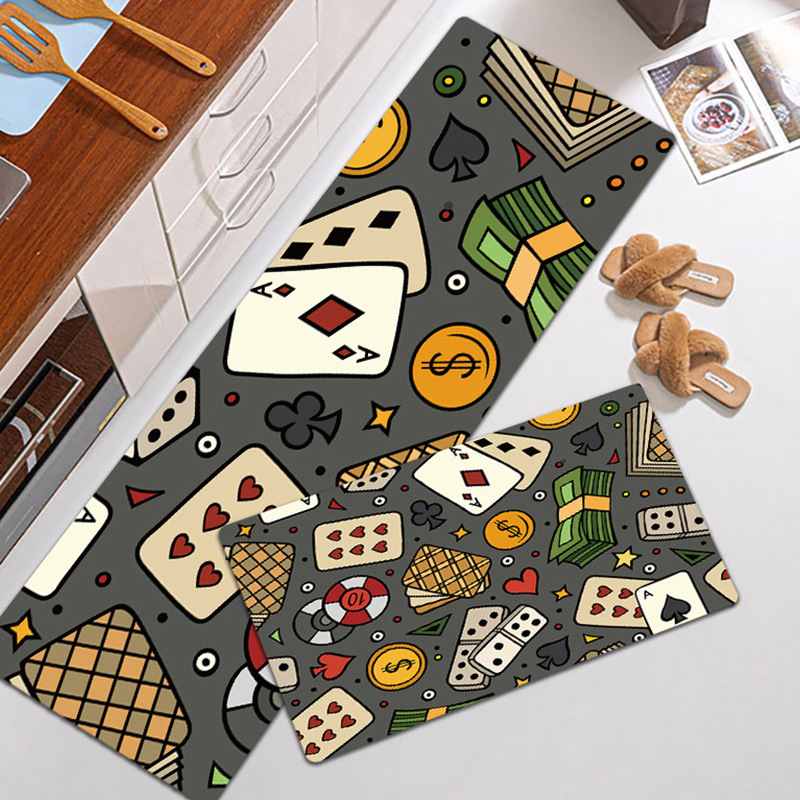 Durable non slip floor mat leather kitchen floor mat wash free oil proof Waterproof PVC floor mat