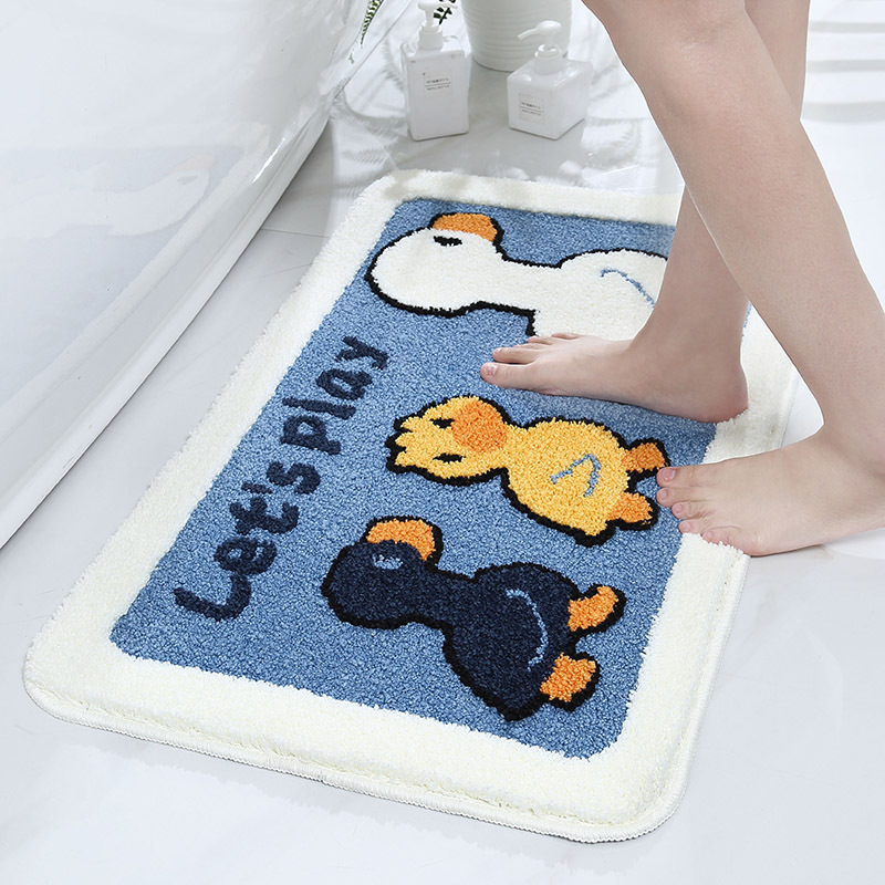 Cartoon bathroom bathroom water absorption non slip floor mat bedroom children's room carpet lovely little duck into the door mat