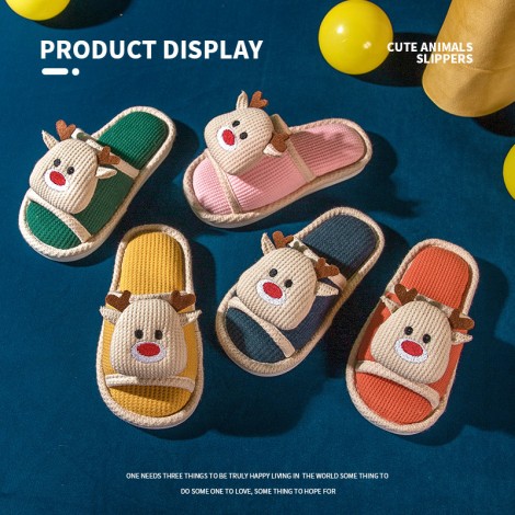 Children's linen slippers
