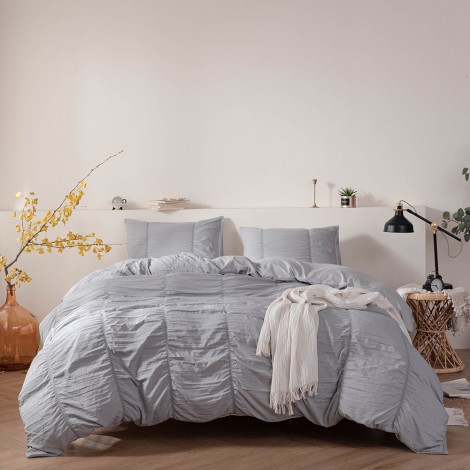 Extra wide seersucker three piece set craft duvet cover bedding home textile
