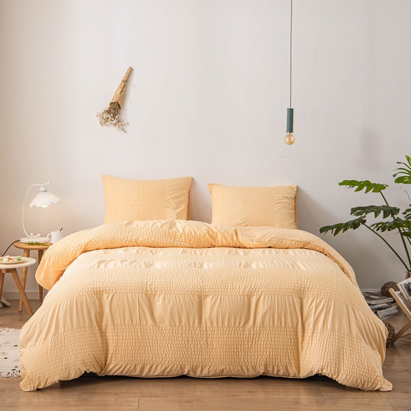 Dense pattern seersucker three piece set craft duvet cover bedding home textile