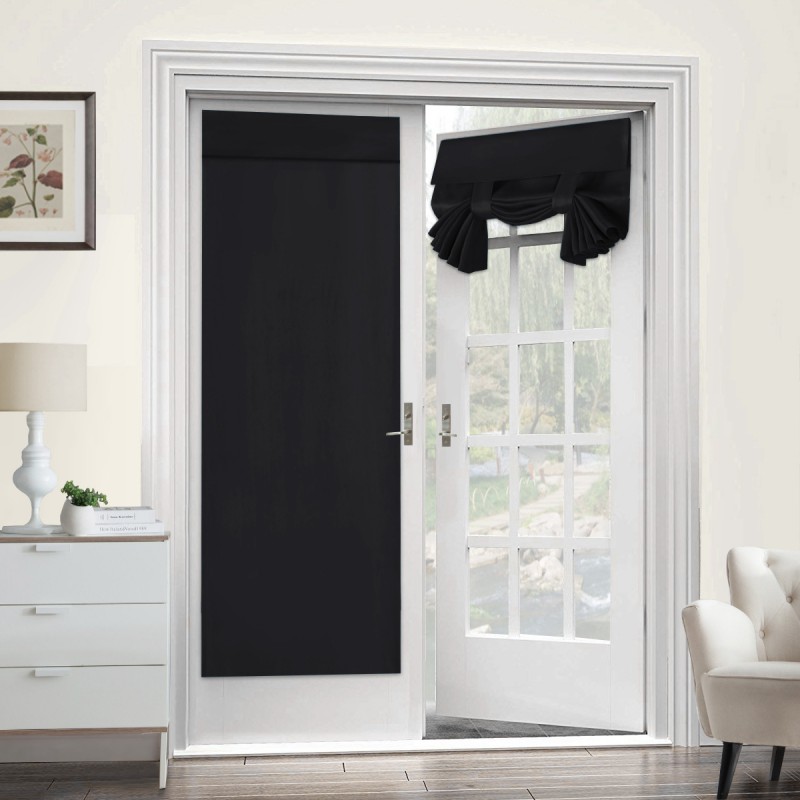 High grade sound insulation high shading French door and window curtain hole free Velcro door curtain finished product