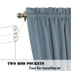 Thickened plain French door curtain cloth through rod heat insulation shading glass door finished curtain
