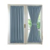 Thickened plain French door curtain cloth through rod heat insulation shading glass door finished curtain