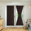 Thickened plain French door curtain cloth through rod heat insulation shading glass door finished curtain