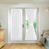 Thickened plain French door curtain cloth through rod heat insulation shading glass door finished curtain