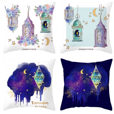 4pcs Ramadan pillow case polyester pillow case Ramadan careem