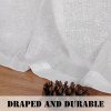 Linen blended semi transparent curtain cloth living room bedroom hanging curtain solid color light luxury finished fabric curtain window screen
